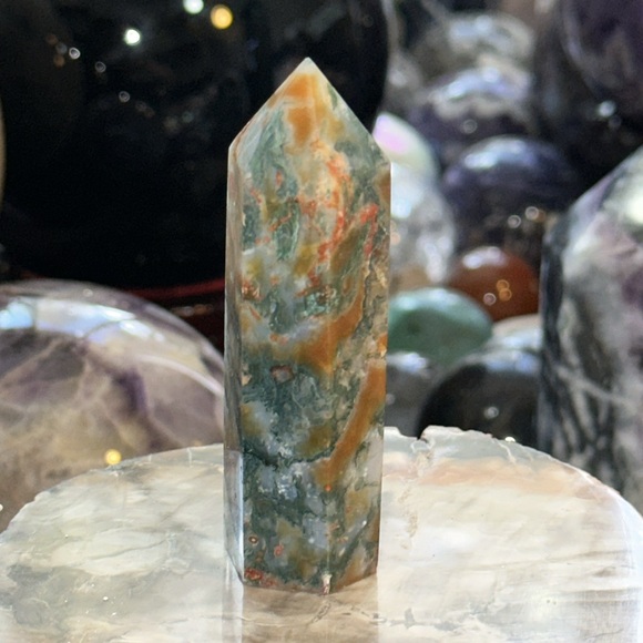 Red Moss Agate Crystal Point! - Picture 6 of 6